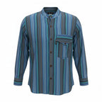 Nomad Sari Grandad Shirt - Turquoise - Large – view 3