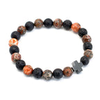 Eternity Friendship Bracelet Set - Leopard Skin Jasper & Lava Stone – view 6