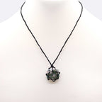 Laced Gemstone Hexagon Pendant - Moss Agate – view 2