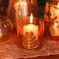 Natural Floral Glass Straight Candle Holder - Primavera 8x8cm