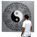 Black and White Cotton Bedspread, Yin Yang