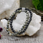 Magnetic Dalmatian Jasper Gemstone Bracelet – view 2