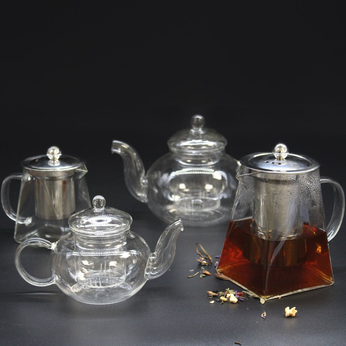 Glass Infuser Teapot - Round Pearl - 400ml Large – view 2