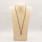 Amethyst Cross Cord Necklace Pendant – view 2