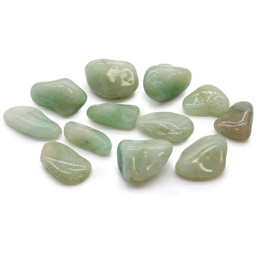 Bag of 12 Green Aventurine Tumble Stones - Medium African – view 2